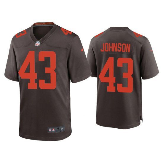 Men Cleveland Browns 43 John Johnson III Nike Brown Alternate Game NFL Jersey